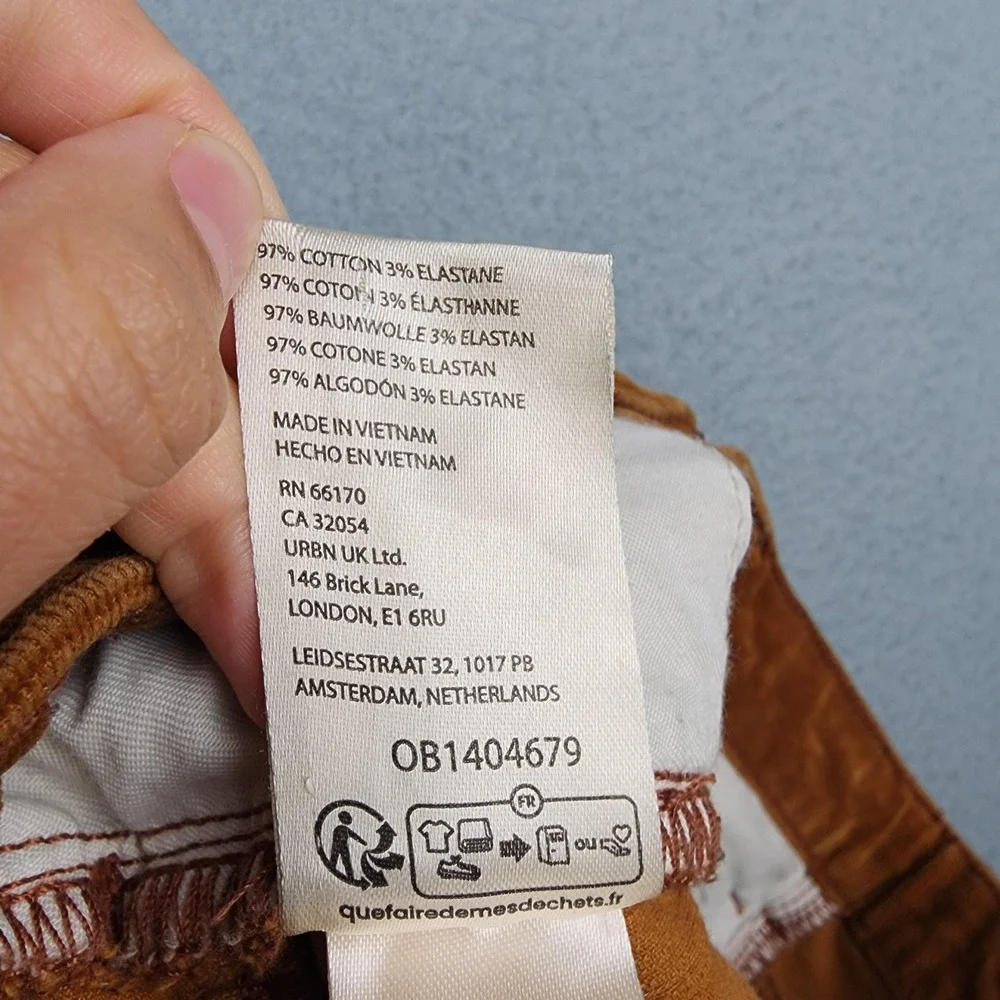Pilcro Pants Womens 25 Brown Corduroy Skinny Ankle Stretch Casual 5 Pocket Chino